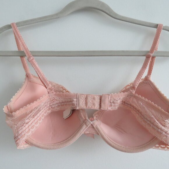 PASSIONATA BY CHANTELLE Let's Play Push-Up T-Shirt Underwire Bra Blush Pink Lace - Picture 10 of 15